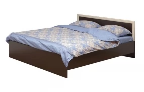 Кровать двойная 21.53 - 01 (шир. 160) с настилом (венге/профиль дуб линдберг)/осн.