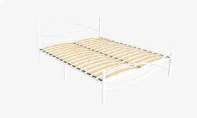 Кровать Калифорния Металл, 160х190 мм, Белый муар, Белый муар, 1630