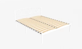 Кровать Маргарита Металл, 160х190 мм, Белый муар, Белый муар, 1630