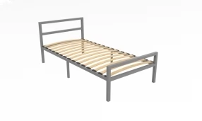 Кровать Наргиз Металл, 90х190 мм, Серый муар, Серый муар