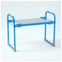 Скамейка-перевёртыш садовая складная 56х30х42,5 см, голубая, макс. нагр. 100 кг, с мягким