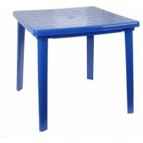 Стол квадратный, размер 80х80х74 см, цвет синий