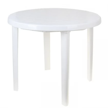 Стол круглый, размер 90x90x75 см, цвет белый